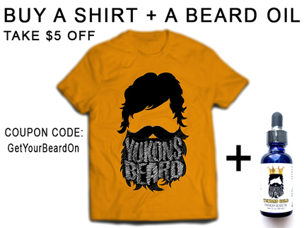 beard oil and a tshirt deal